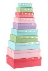 Pudełko prezentowe 10szt kropka mix ROZETTE