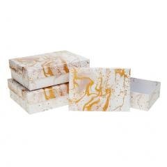 Pudełko prostokątne 3szt marmur ROZETTE