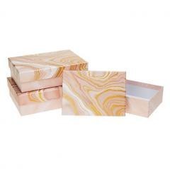Pudełko prostokątne 3szt marmur ROZETTE