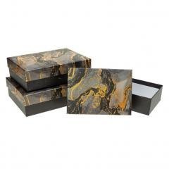 Pudełko prostokątne 3szt marmur ROZETTE