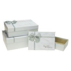 Pudełko prostokątne z kokardą 3szt ROZETTE