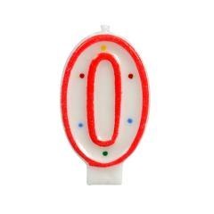 Świeczka cyferka 0 kropki