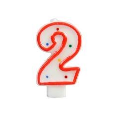 Świeczka cyferka 2 kropki
