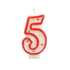 Świeczka cyferka 5 kropki