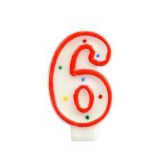 Świeczka cyferka 6 kropki