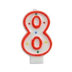 Świeczka cyferka 8 kropki