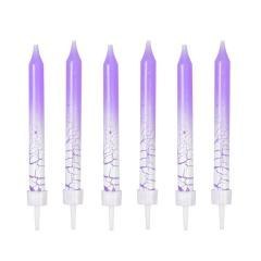 Świeczki urodzinowe fioletowe 6szt