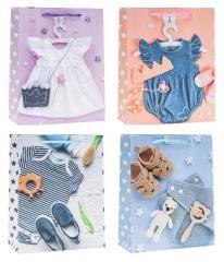 Torebka dziecięce brokat 26x32x10cm mix ROZETTE