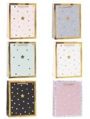 Torebka ozdobna 18x23x8cm hot-stamp mix ROZETTE