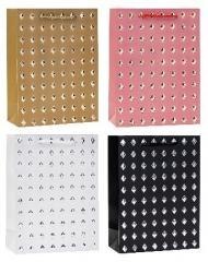 Torebka ozdobna 18x23x8cm hot-stamp mix ROZETTE