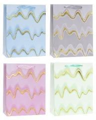 Torebka ozdobna 26x32x10cm hot-stamp mix ROZETTE