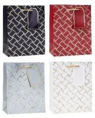 Torebka ozdobna 26x32x10cm hot-stamp mix ROZETTE