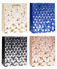 Torebka ozdobna 26x32x10cm hot-stamp mix ROZETTE