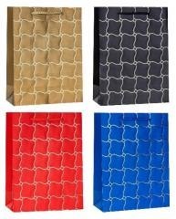 Torebka ozdobna 26x32x10cm hot-stamp mix ROZETTE