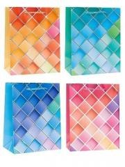 Torebka ozdobna 26x32x10cm hot-stamp mix ROZETTE