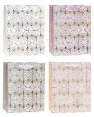 Torebka ozdobna 26x32x12cm hot-stamp mix ROZETTE