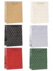 Torebka ozdobna 31x40x12cm hot-stamp mix ROZETTE