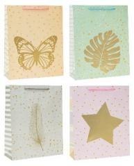 Torebka ozdobna 31x40x12cm hot-stamp mix ROZETTE