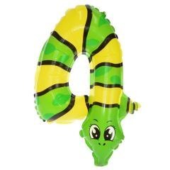 Balon foliowy cyferka 4 zwierzątko