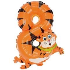 Balon foliowy cyferka 8 zwierzątko