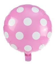 Balon foliowy kropki jasnoróżowy