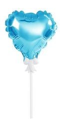 Balon foliowy na patyczku serce niebieski