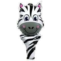 Balon foliowy zwierzątko z uchwytem zebra