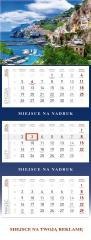Kalendarz 2026 ścienny trójdzielny Wybrzeże Amalfi