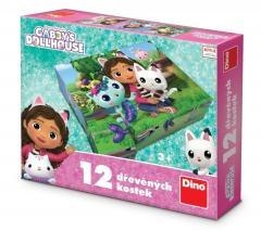Klocki drewniane Koci Domek Gabi 12el