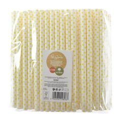 Słomki papierowe jumbo 10mm żółte 144szt