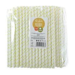 Słomki papierowe shake 8mm żółte 144szt