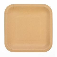 Talerze papierowe kraftowe 23x23cm 6szt