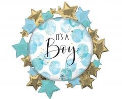 Balon foliowy Baby Boy Blue Watercolor 76x76cm