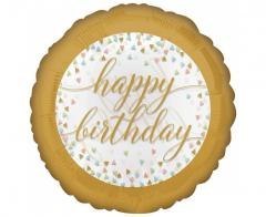 Balon foliowy Happy Birthday Pastel Confetti 46cm