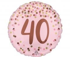 Balon foliowy Pretty pink 40th Birthday 46cm