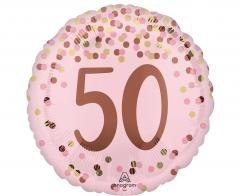 Balon foliowy Pretty pink 50th Birthday 46cm