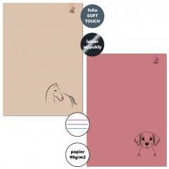 Zeszyt A4/32K 3-linie kolor 90g Koń Pies (6szt)