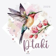 Kalendarz 2026 wieloplanszowy 33x33cm Ptaki