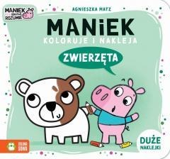 Maniek koloruje i nakleja. Zwierzęta