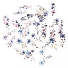 Naklejki PET kwiaty meteor blue 30szt