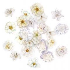 Naklejki PET kwiaty moonlight white 30szt