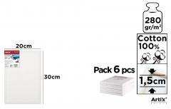 Podobrazie 20x30x1,5cm 280G/m2 (6szt)