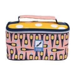 Torba termiczna mała na żywność 1,5L różowo-żółta
