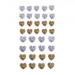 Kryształki samoprzylepne serduszka 36szt