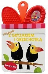 Książeczka z gryzakiem i grzechotką. Zwierzątka