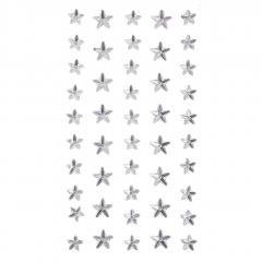 Kryształki samoprzylepne gwiazdki srebrne 46szt