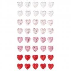 Kryształki samoprzylepne serduszka 40szt