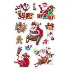 Naklejki puffy mikołaje 11szt