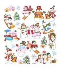 Naklejki wesołe bałwanki 24szt