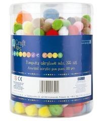 Pompony akrylowe 300szt mix